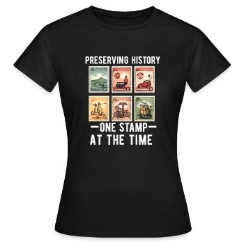Stamp Collector Postage Stamping Philatelist Men - Women's T-Shirt - black - Front - AI Model Female 172 dark (172cm)
