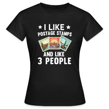 Stamp Collector Postage Stamping Philatelist Men - Women's T-Shirt - black - Front - AI Model Female 172 dark (172cm)