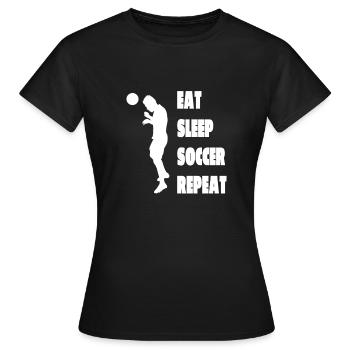 Fußballdesign Fußballspieler Fußballmannschaft - Frauen T-Shirt - Schwarz - Vorne - AI Model Female 172 dark (172cm)