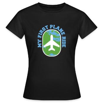 My First Airplane Ride Vacation Trip Solo - Women's T-Shirt - black - Front - AI Model Female 172 dark (172cm)