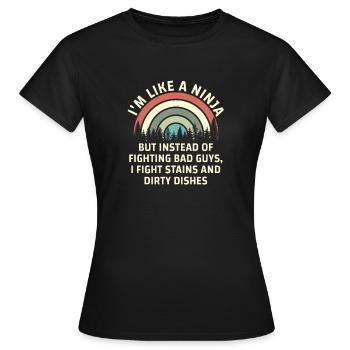 Comme une femme au foyer ninja - T-shirt Femme - noir - Devant - AI Model Female 172 dark (172cm)