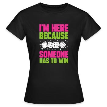 Jeu de dés Bunco - T-shirt Femme - noir - Devant - AI Model Female 172 dark (172cm)