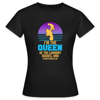 Reine de la lessive, de la vaisselle et de tout le reste - T-shirt Femme - noir - Devant - AI Model Female 172 dark (172cm)
