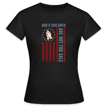 God's Children Are Not For Sale Christian Children - Women's T-Shirt - black - Front - AI Model Female 172 dark (172cm)
