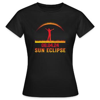 Totale Sonnenfinsternis Usa 8. April 2024 - Frauen T-Shirt - Schwarz - Vorne - AI Model Female 172 dark (172cm)