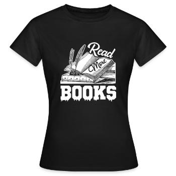 Reading Read More Books - Women's T-Shirt - black - Front - AI Model Female 172 dark (172cm)