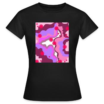 Retro-Druck - Frauen T-Shirt - Schwarz - Vorne - AI Model Female 172 dark (172cm)