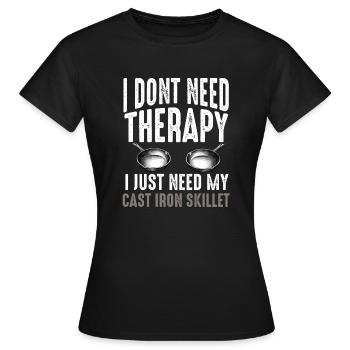 Poêle en fonte Lover Friture Poêle Drôle De Cuisson - T-shirt Femme - noir - Devant - AI Model Female 172 dark (172cm)