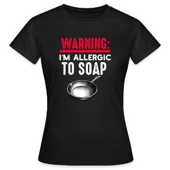 Poêle en fonte Lover Friture Poêle Drôle De Cuisson - T-shirt Femme - noir - Devant - AI Model Female 172 dark (172cm)