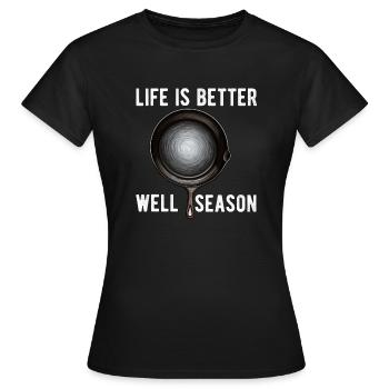 Poêle en fonte Lover Friture Poêle Drôle De Cuisson - T-shirt Femme - noir - Devant - AI Model Female 172 dark (172cm)