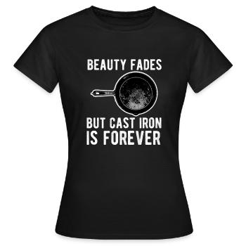 Poêle en fonte Lover Friture Poêle Drôle De Cuisson - T-shirt Femme - noir - Devant - AI Model Female 172 dark (172cm)