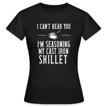 Poêle en fonte Lover Friture Poêle Drôle De Cuisson - T-shirt Femme - noir - Devant - AI Model Female 172 dark (172cm)