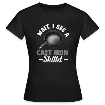 Poêle en fonte Lover Friture Poêle Drôle De Cuisson - T-shirt Femme - noir - Devant - AI Model Female 172 dark (172cm)