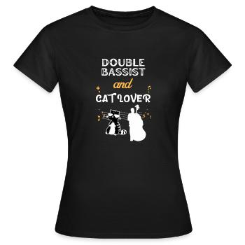 Kontrabass Katze Liebhaber Geschenk - Frauen T-Shirt - Schwarz - Vorne - AI Model Female 172 dark (172cm)