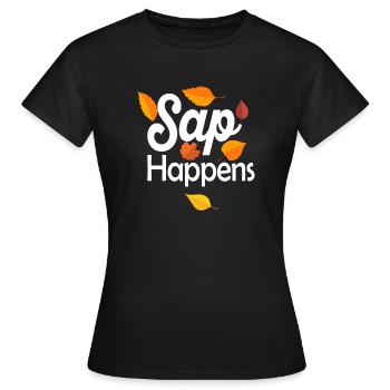 Ahornsirup Baum Klopfen Lustiger Herbstpfannkuchen - Frauen T-Shirt - Schwarz - Vorne - AI Model Female 172 dark (172cm)