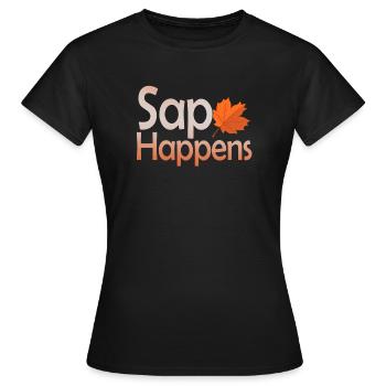 Ahornsirup Baum Klopfen Lustiger Herbstpfannkuchen - Frauen T-Shirt - Schwarz - Vorne - AI Model Female 172 dark (172cm)