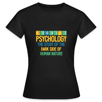Psychologue médico-légal Période Psychologie médico-légale - T-shirt Femme - noir - Devant - AI Model Female 172 dark (172cm)