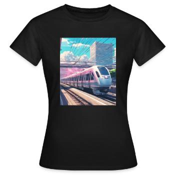 Treno Giappone - Maglietta da donna - nero - Fronte - AI Model Female 172 dark (172cm)