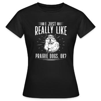 Chien de prairie - T-shirt Femme - noir - Devant - AI Model Female 172 dark (172cm)