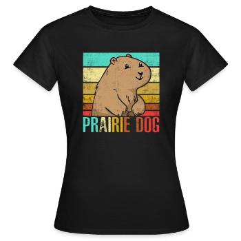 Chien de prairie - T-shirt Femme - noir - Devant - AI Model Female 172 dark (172cm)