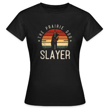 Chien de prairie - T-shirt Femme - noir - Devant - AI Model Female 172 dark (172cm)