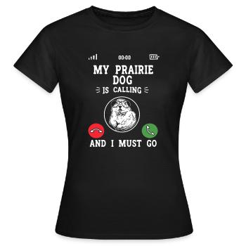 Chien de prairie - T-shirt Femme - noir - Devant - AI Model Female 172 dark (172cm)