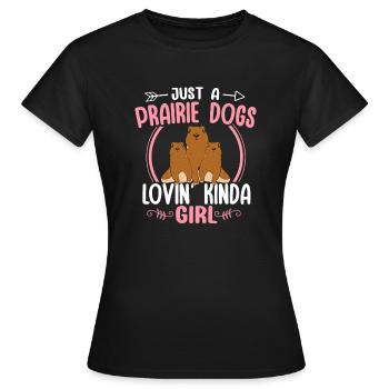 Chien de prairie - T-shirt Femme - noir - Devant - AI Model Female 172 dark (172cm)