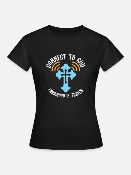 Connect to God I Love Jesus Believer Scripture - T-shirt dam - svart