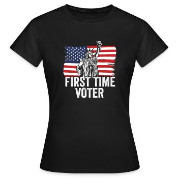 Your Vote Matters First Time Voter Political - Frauen T-Shirt - Schwarz - Vorne - AI Model Female 172 dark (172cm)