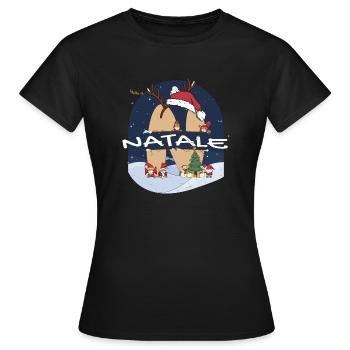 Toller Natale-Name mit Weihnachtsmannmütze im Weihnachtsthema - Frauen T-Shirt - Schwarz - Vorne - AI Model Female 172 dark (172cm)