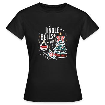 Jingle Bells et odeurs de vacances - T-shirt Femme - noir - Devant - AI Model Female 172 dark (172cm)