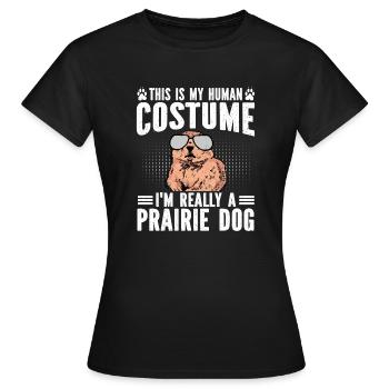 Chien de prairie - T-shirt Femme - noir - Devant - AI Model Female 172 dark (172cm)