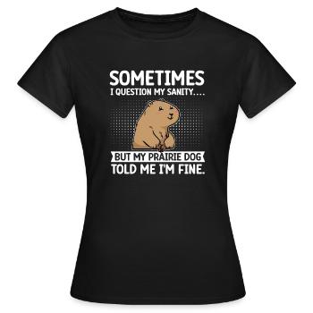 Chien de prairie - T-shirt Femme - noir - Devant - AI Model Female 172 dark (172cm)