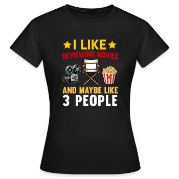 Critique de cinéma Cinéphile Cinéphile Amant Drôle Critique - T-shirt Femme - noir - Devant - AI Model Female 172 dark (172cm)