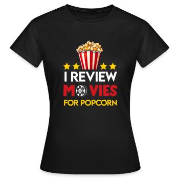 Critique de cinéma Cinéphile Cinéphile Amant Drôle Critique - T-shirt Femme - noir - Devant - AI Model Female 172 dark (172cm)