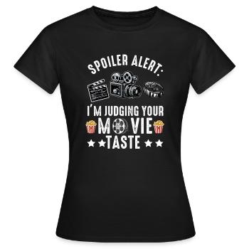 Critique de cinéma Cinéphile Cinéphile Amant Drôle Critique - T-shirt Femme - noir - Devant - AI Model Female 172 dark (172cm)