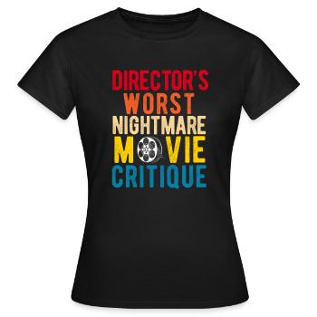 Critique de cinéma Cinéphile Cinéphile Amant Drôle Critique - T-shirt Femme - noir - Devant - AI Model Female 172 dark (172cm)