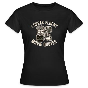 Critique de cinéma Cinéphile Cinéphile Amant Drôle Critique - T-shirt Femme - noir - Devant - AI Model Female 172 dark (172cm)