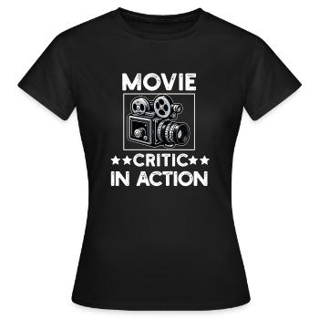 Critique de cinéma Cinéphile Cinéphile Amant Drôle Critique - T-shirt Femme - noir - Devant - AI Model Female 172 dark (172cm)