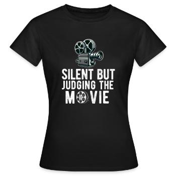 Critique de cinéma Cinéphile Cinéphile Amant Drôle Critique - T-shirt Femme - noir - Devant - AI Model Female 172 dark (172cm)