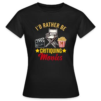 Critique de cinéma Cinéphile Cinéphile Amant Drôle Critique - T-shirt Femme - noir - Devant - AI Model Female 172 dark (172cm)