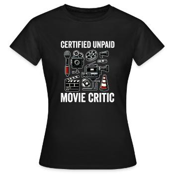 Critique de cinéma Cinéphile Cinéphile Amant Drôle Critique - T-shirt Femme - noir - Devant - AI Model Female 172 dark (172cm)