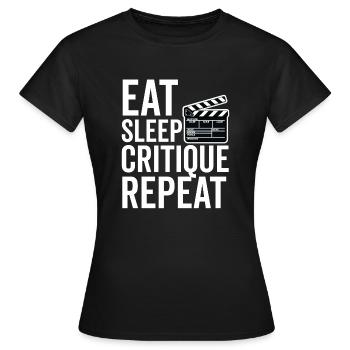 Critique de cinéma Cinéphile Cinéphile Amant Drôle Critique - T-shirt Femme - noir - Devant - AI Model Female 172 dark (172cm)