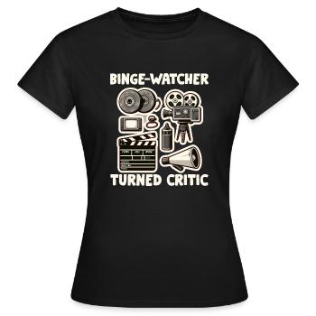 Critique de cinéma Cinéphile Cinéphile Amant Drôle Critique - T-shirt Femme - noir - Devant - AI Model Female 172 dark (172cm)