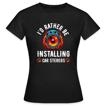 Car Stereo For Audio Installer Speakers Car Bass - Women's T-Shirt - black - Front - AI Model Female 172 dark (172cm)