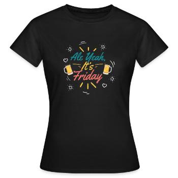 Ale oui, c’est vendredi Craft Beer Brewer Homebrew - T-shirt Femme - noir - Devant - AI Model Female 172 dark (172cm)