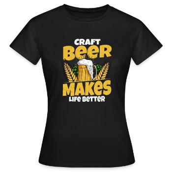 La bière artisanale rend la vie meilleure Brew Brewer Homebrew - T-shirt Femme - noir - Devant - AI Model Female 172 dark (172cm)