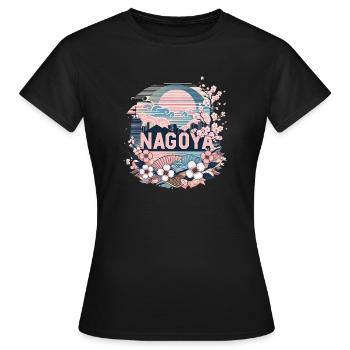 Ville de Nagoya, Japon, Sakura, Japon, Souvenir Art - T-shirt Femme - noir - Devant - AI Model Female 172 dark (172cm)