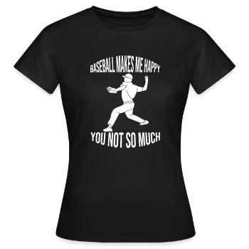 joueur de baseball, joueur de baseball, joueur de baseball de l’équipe de baseball, joueur de baseball - T-shirt Femme - noir - Devant - AI Model Female 172 dark (172cm)