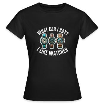 Watch Collector Horologist Collecting Watches - Women's T-Shirt - black - Front - AI Model Female 172 dark (172cm)